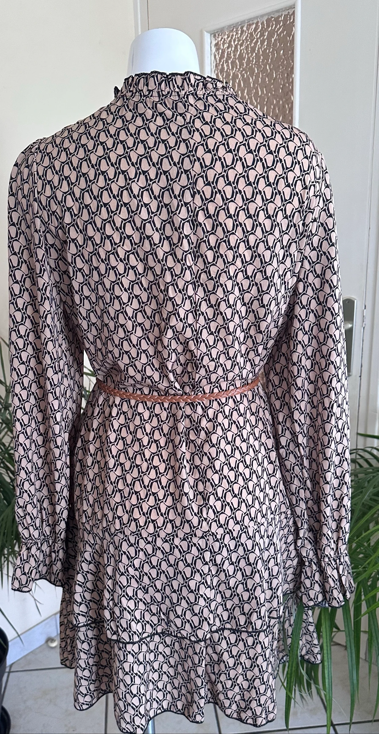 Fluid dress NEW printed black & brown – Size 38/40 – photo 7